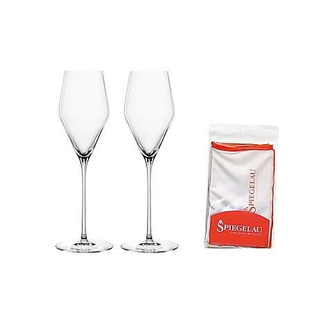 Spiegelau Champagnergläser + Poliertuch Definition 250 ml 3er Set 
