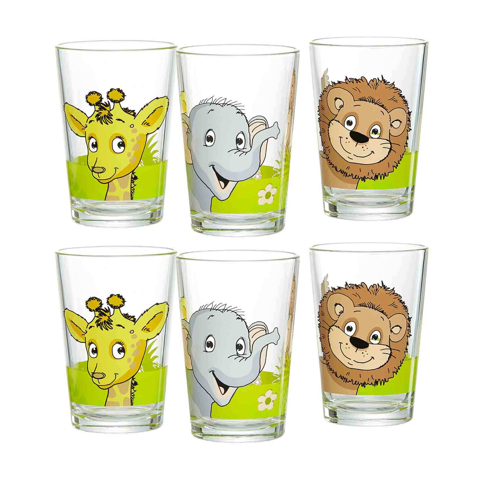 Ritzenhoff & Breker Kindergl&auml;ser Dschungeltiere 205 ml 6er Set 
