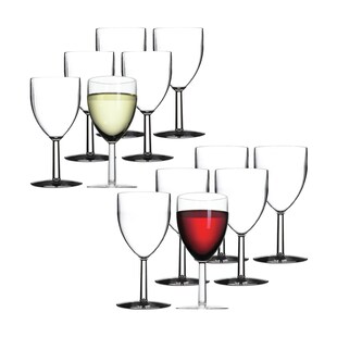 Mepal Kunststoff Rot- und Weißweingläser 300 ml + 200 ml 12er Set 