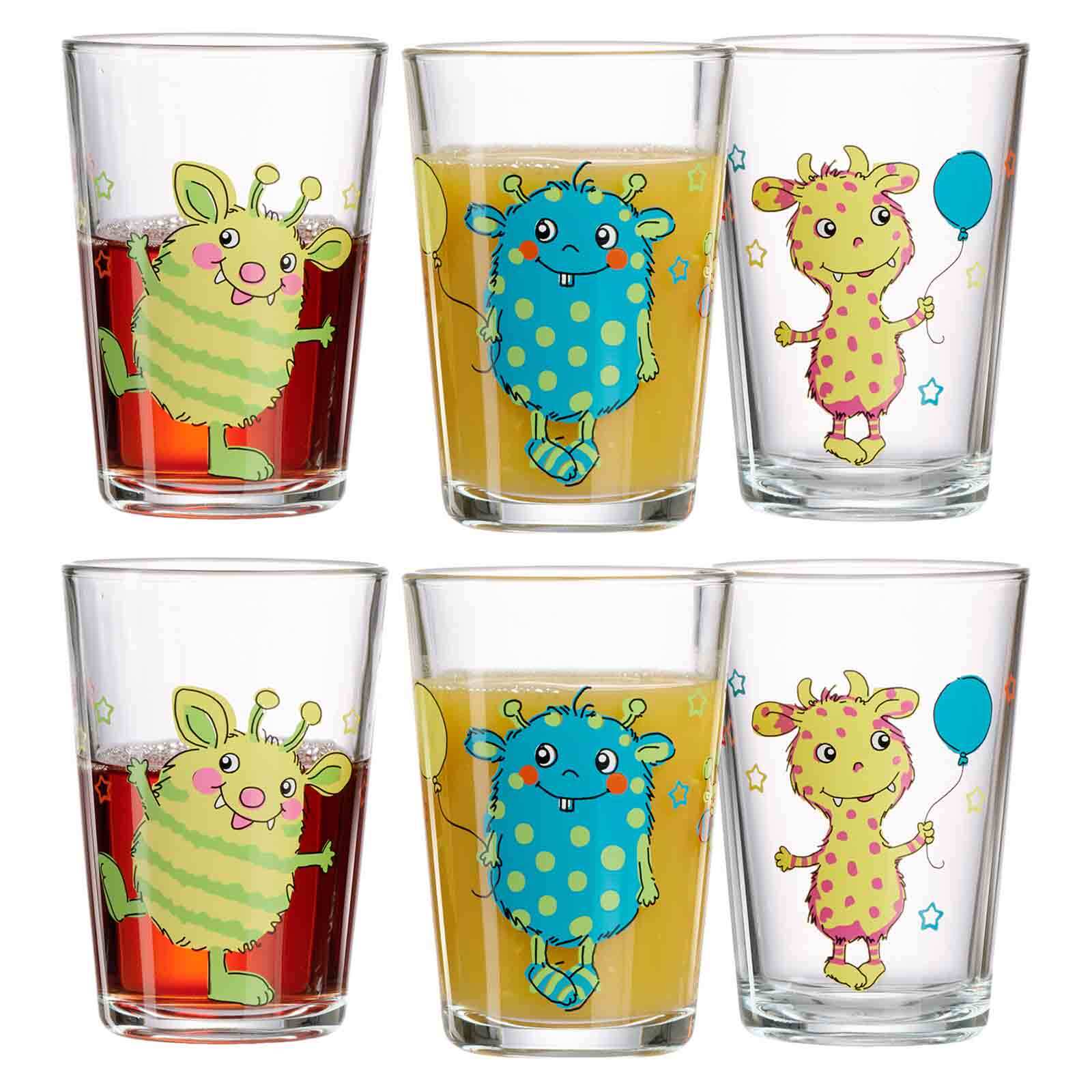 Ritzenhoff & Breker Kindergl&auml;ser Monsterchen 205 ml 6er Set 