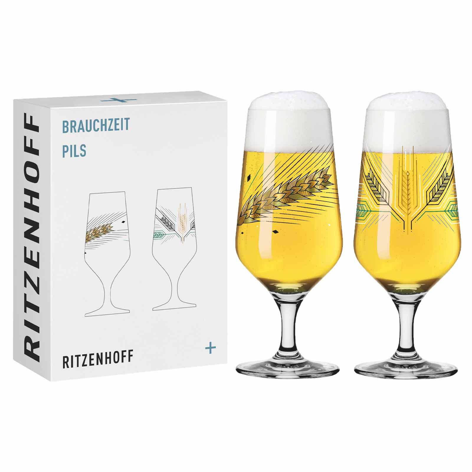 Ritzenhoff Biergl&auml;ser Gerste Brauchzeit 374 ml 2er Set 
