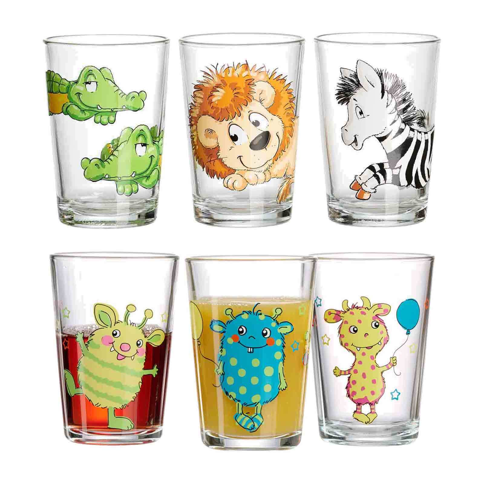 Ritzenhoff & Breker Kindergl&auml;ser Happy Zoo Monsterchen 205 ml 6er Set 