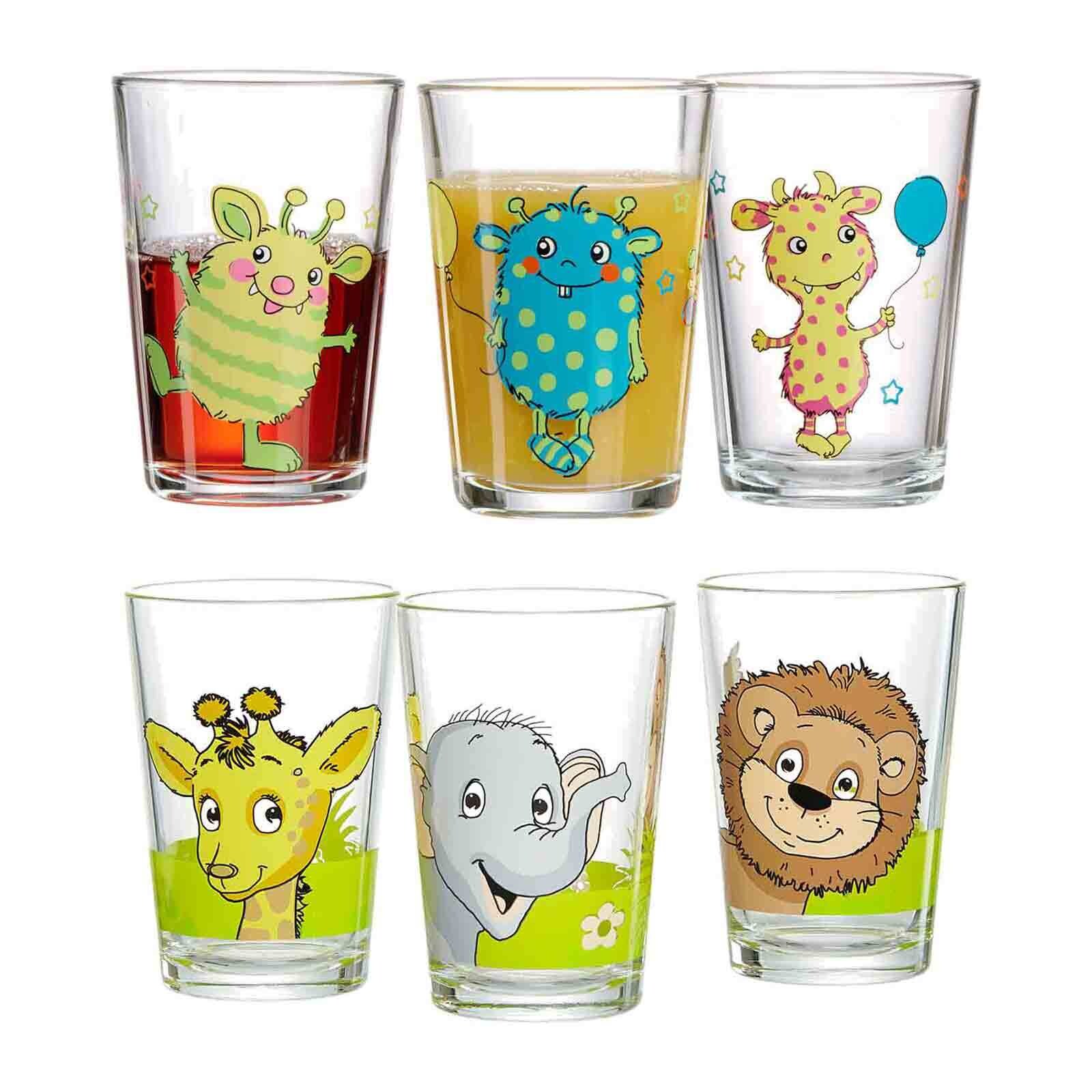 Kindergläser Monsterchen Dschungeltiere  6er Set