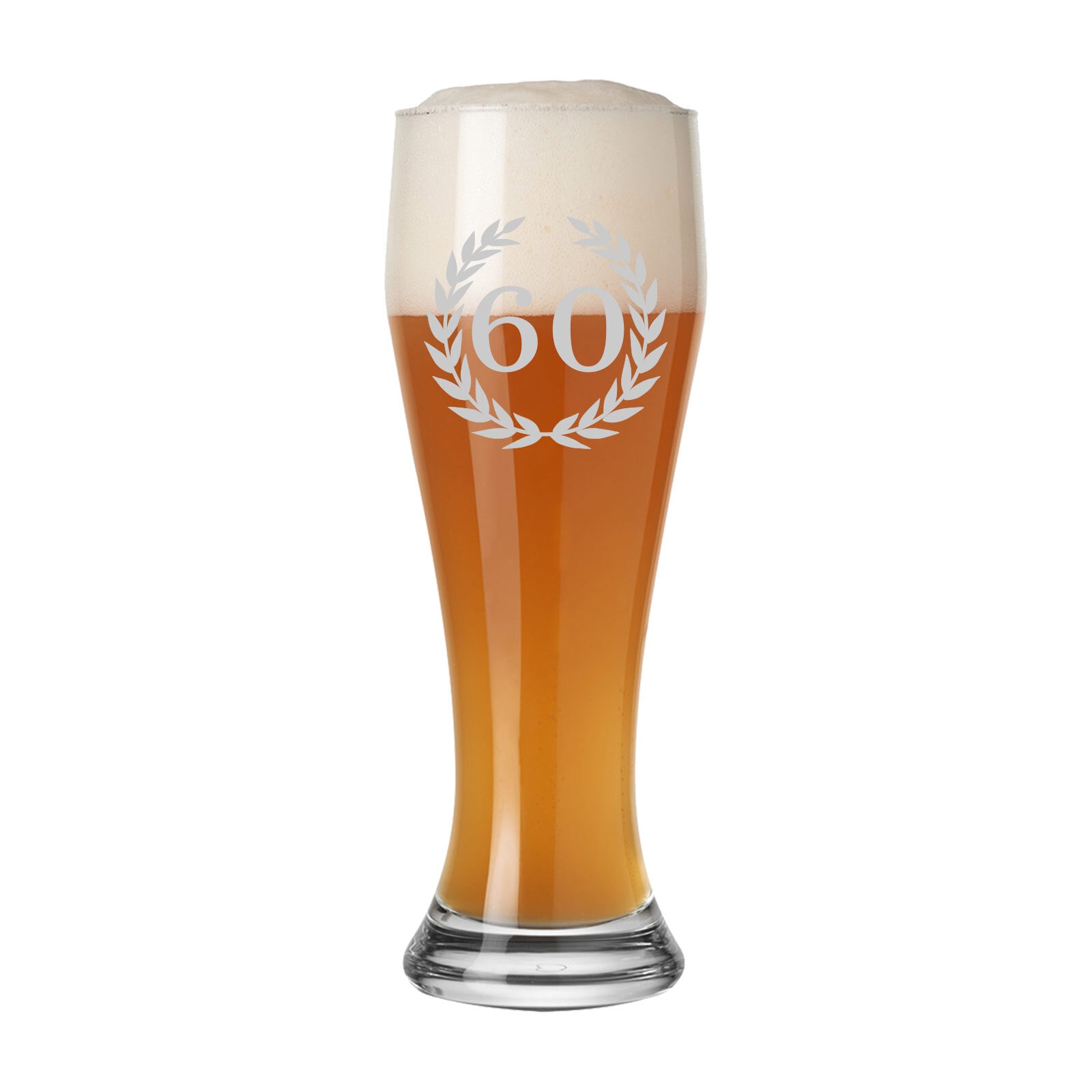 LUXENTU Weizenbierglas mit Gravur 60. Jubil&auml;um 0,5 l 