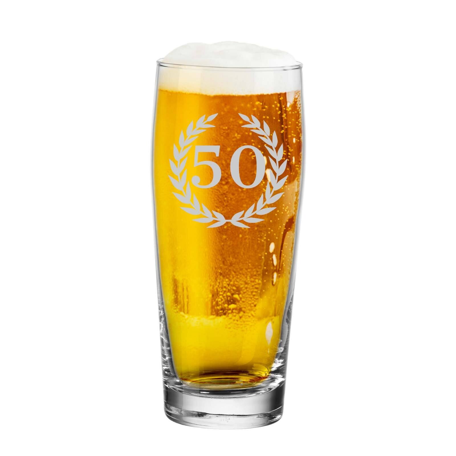 Willi Becher Bierglas mit Gravur 50. Jubiläum