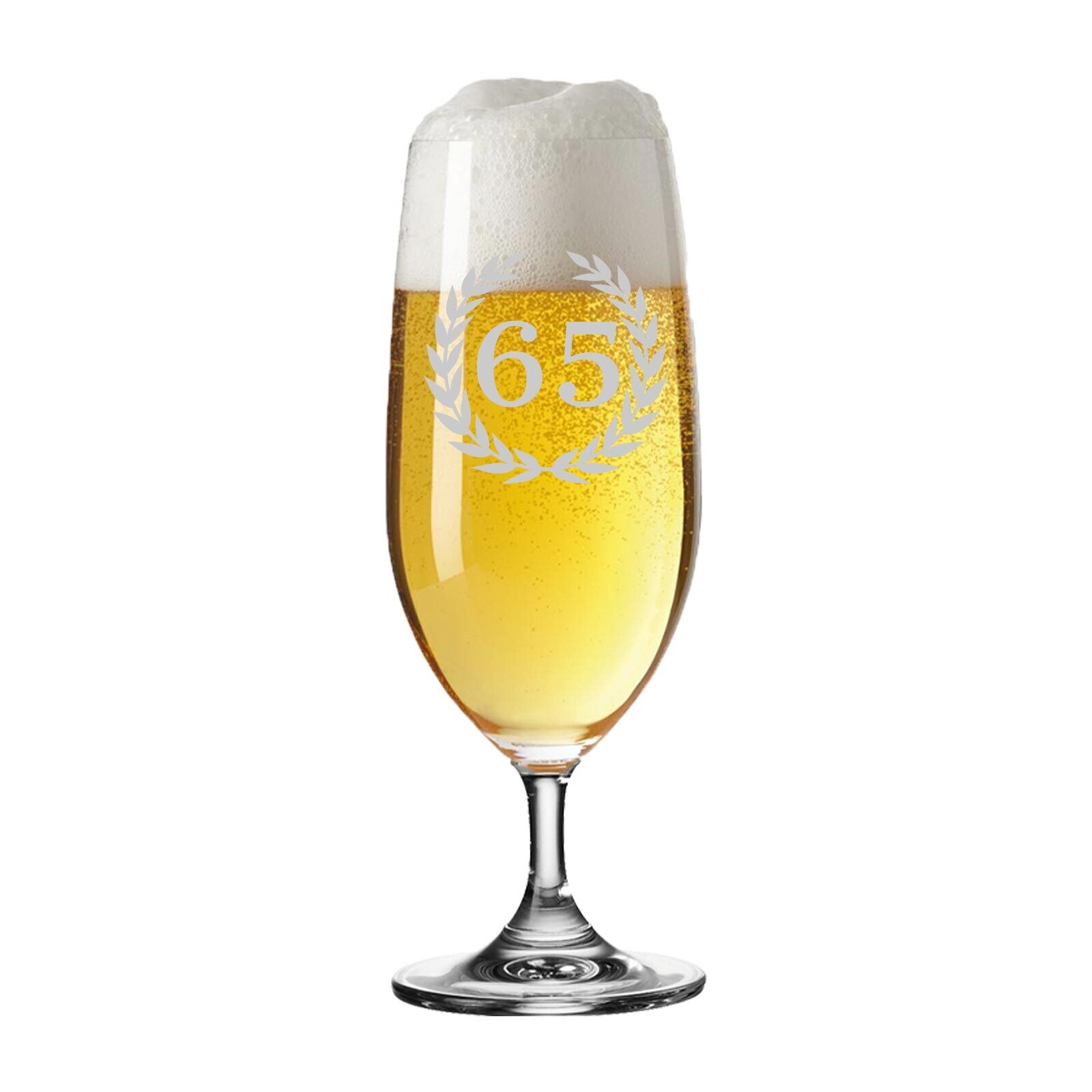Biertulpe Pilsglas mit Gravur 65. Jubiläum