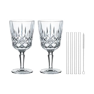 Nachtmann Cocktailgläser mit Glastrinkhalmen Noblesse 355 ml 2er Set 