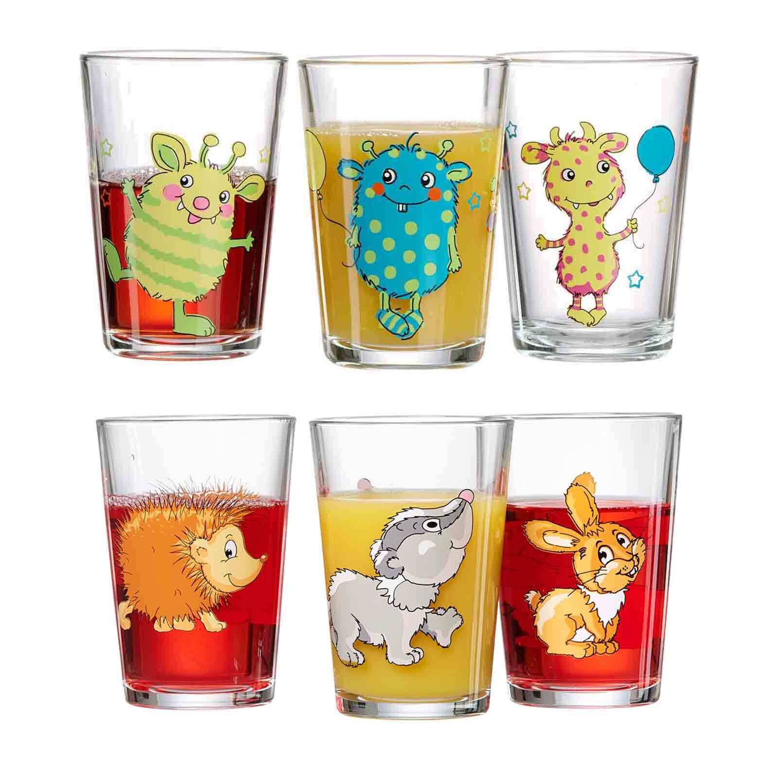 Kindergläser Monsterchen Waldtiere  6er Set