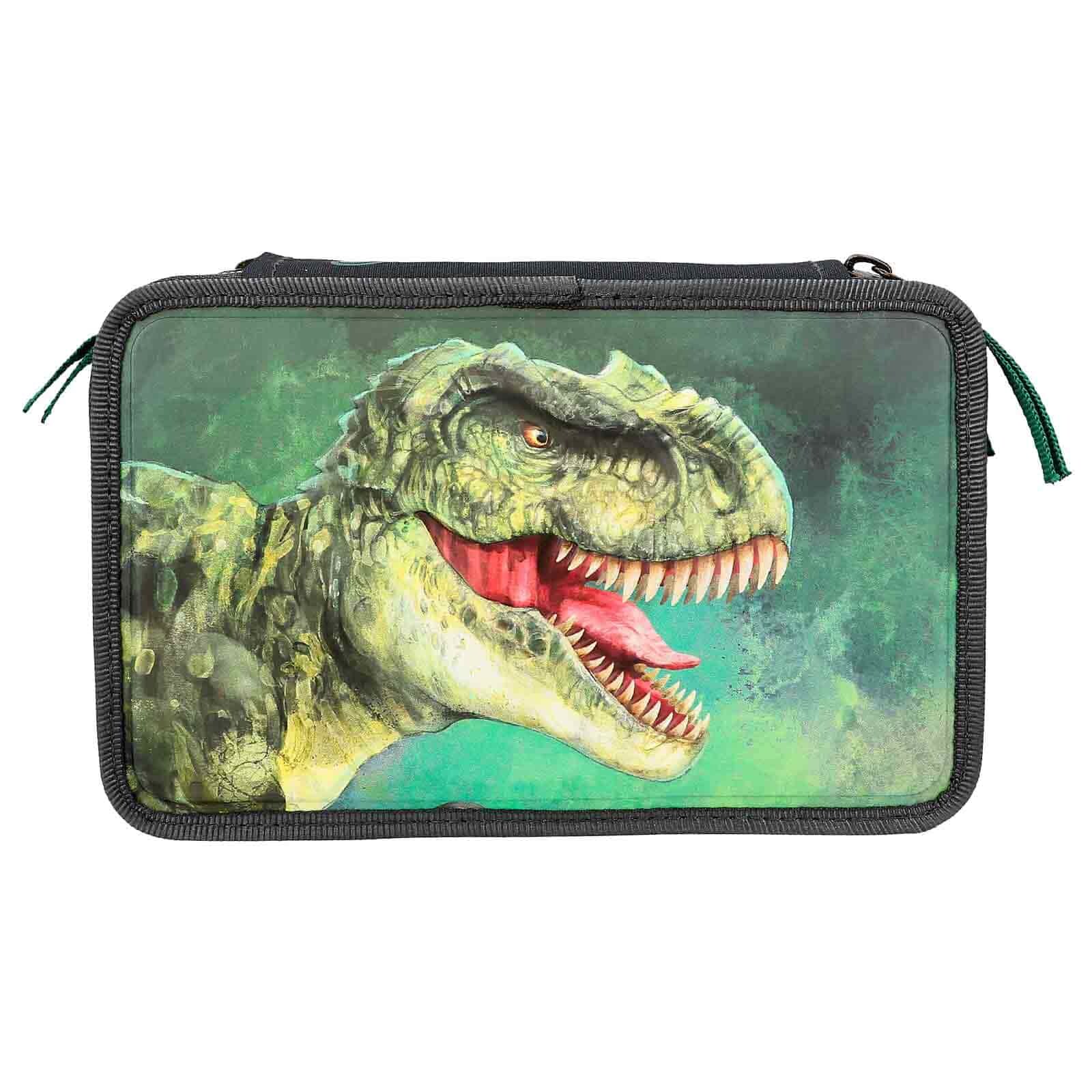 3-Fach Federtasche mit 3D Effekt Dino World 20 x 13 cm