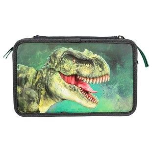 Depesche 3-Fach Federtasche mit 3D Effekt Dino World 20 x 13 cm 