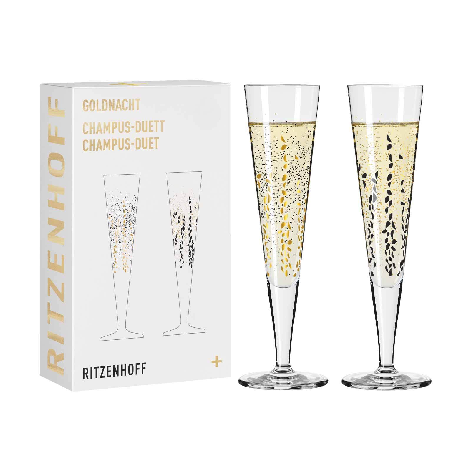 Ritzenhoff Champagnergl&auml;ser Goldnacht 205 ml 2er Set 