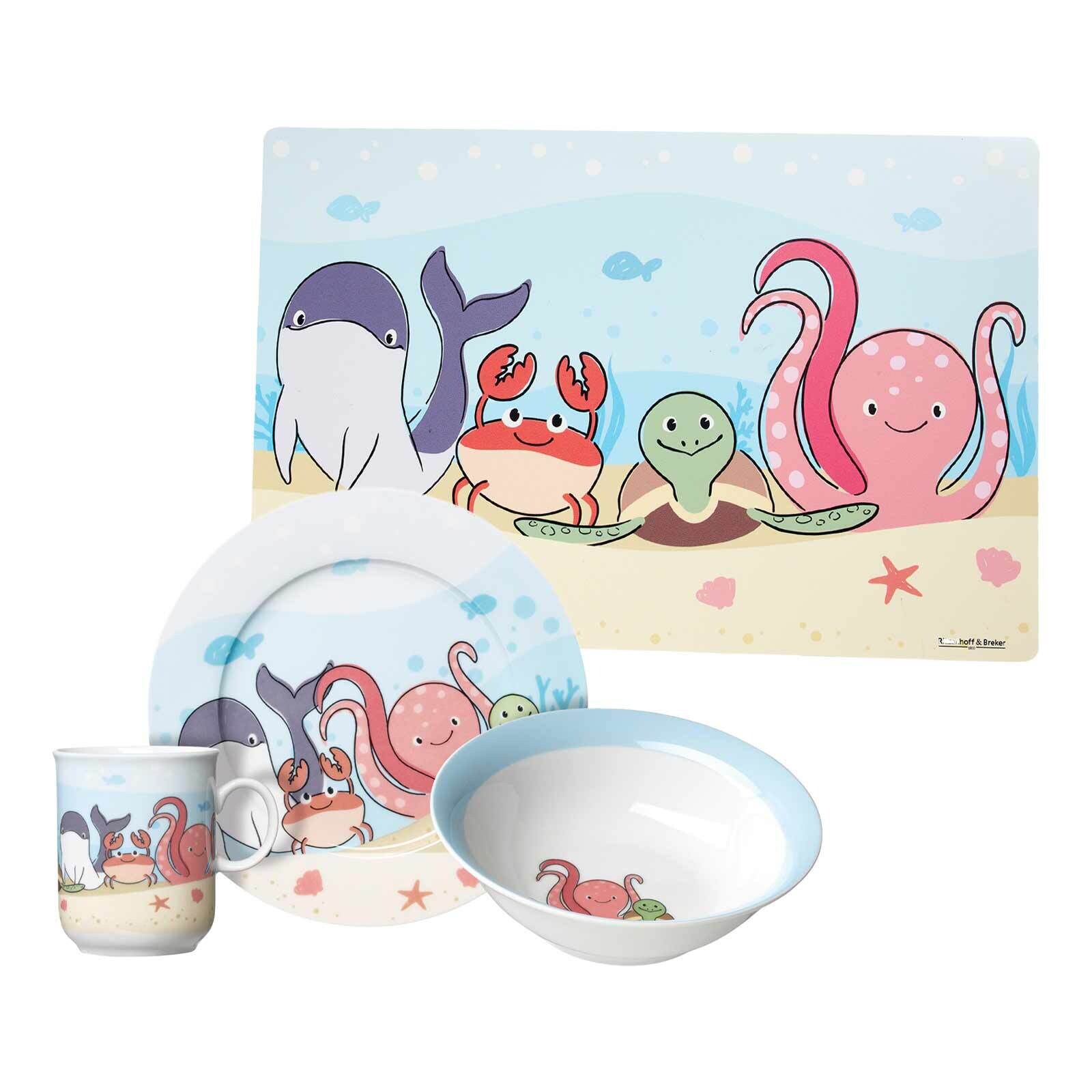 Kindergeschirr mit Platzset Unterwasserwelt