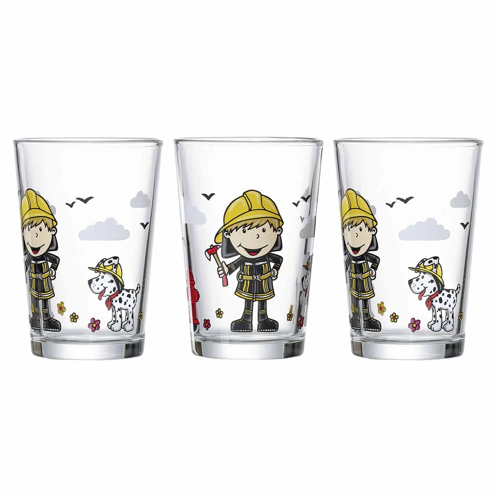 Kindergläser Feuerwehrmann Bernie  3er Set