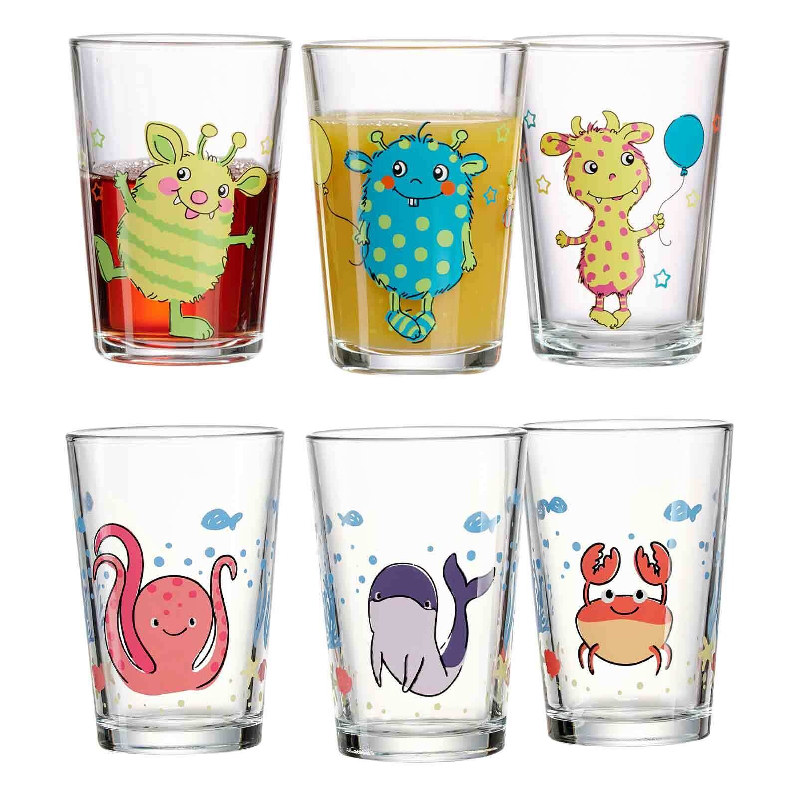 Kindergläser Meerestiere und Monsterchen  6er Set
