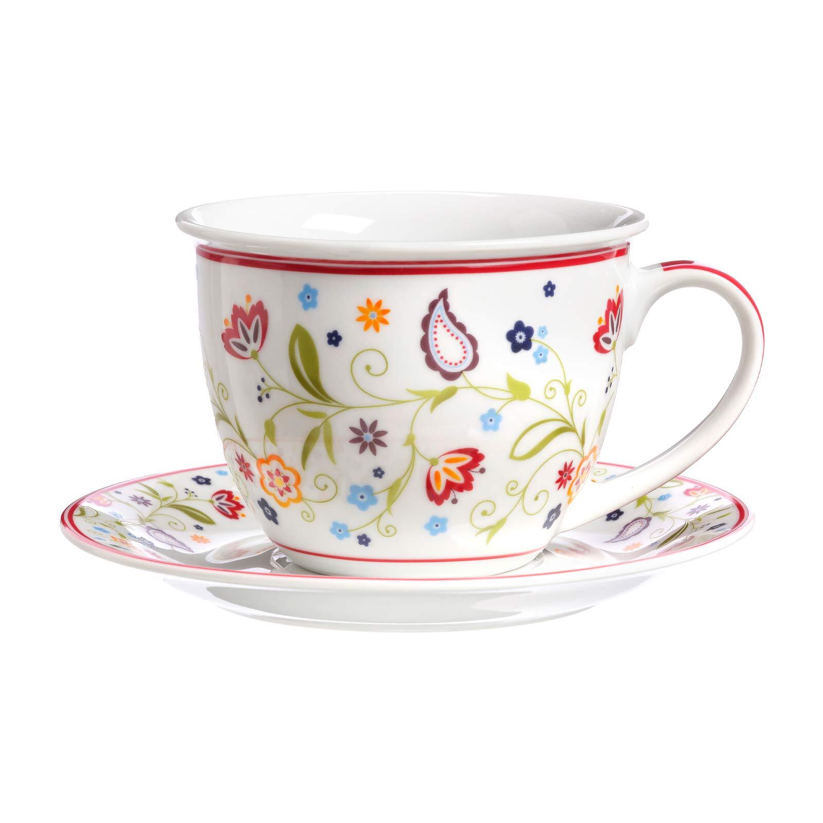 Ritzenhoff & Breker Milchkaffee Tasse mit Untertasse Shanti 350 ml 