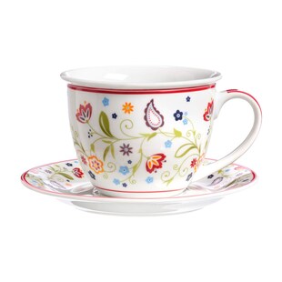 Ritzenhoff & Breker Milchkaffee Tasse mit Untertasse Shanti 350 ml 