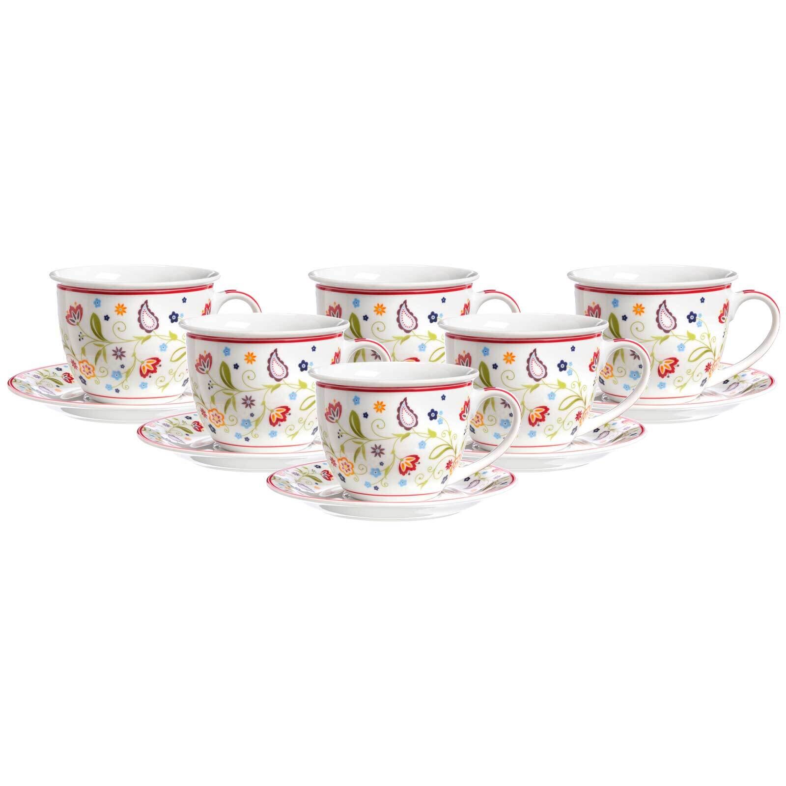 Milchkaffee Tassen mit Untertassen Shanti  6er Set