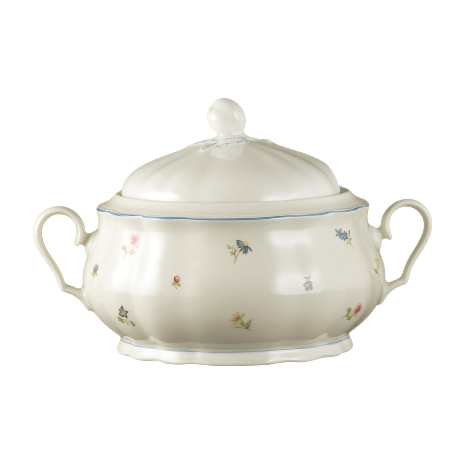 Seltmann Weiden Sch&uuml;ssel mit Deckel Marieluise Elfenbein Streublume 2,10 l 