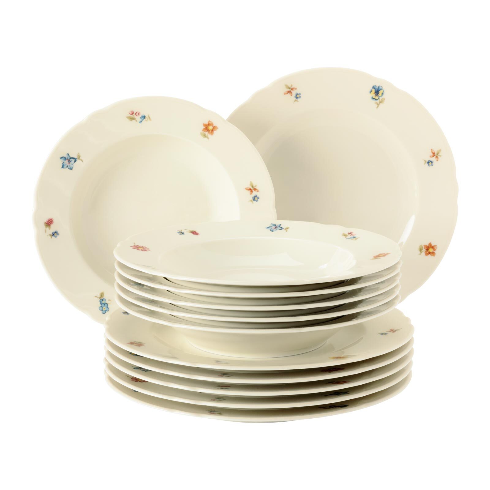 Seltmann Weiden Tafelservice Marieluise Bl&uuml;tenmeer 12er Set 