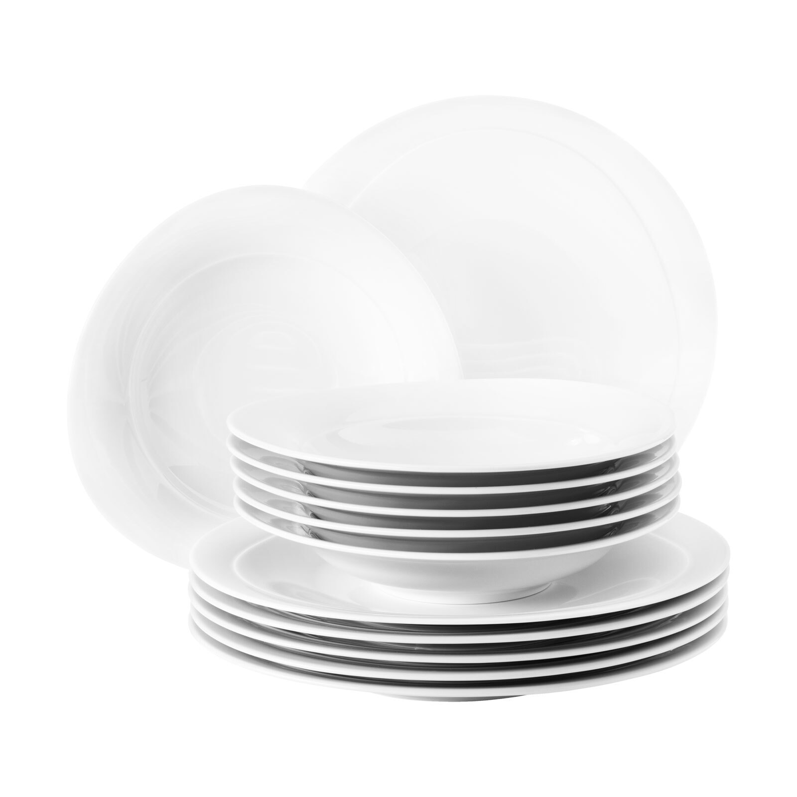 Seltmann Weiden Tafelservice Trio Wei&szlig; 12er Set 