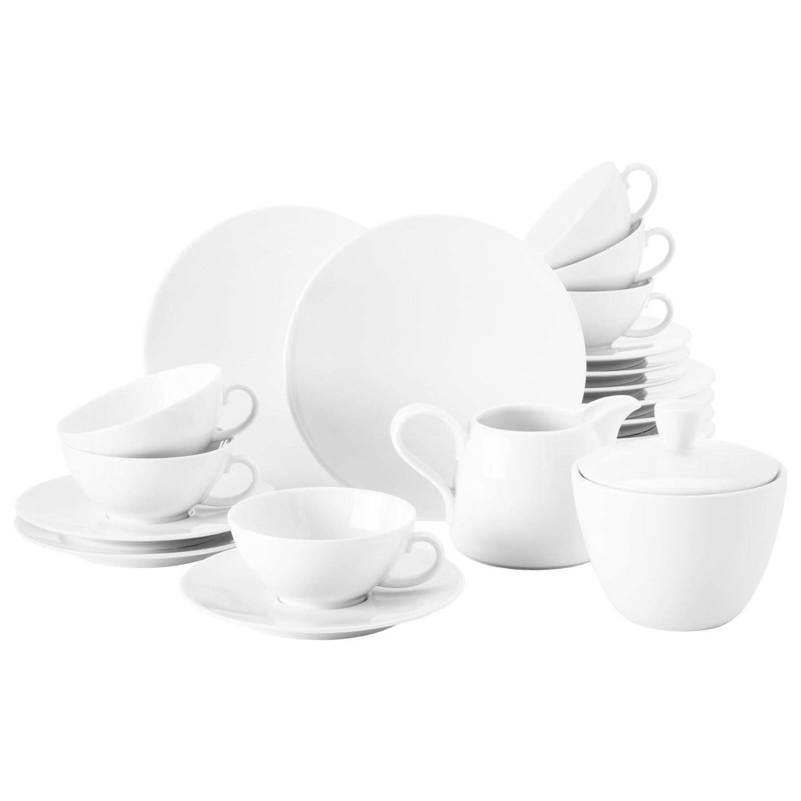 Seltmann Weiden Teeservice Life Wei&szlig; 20er Set 