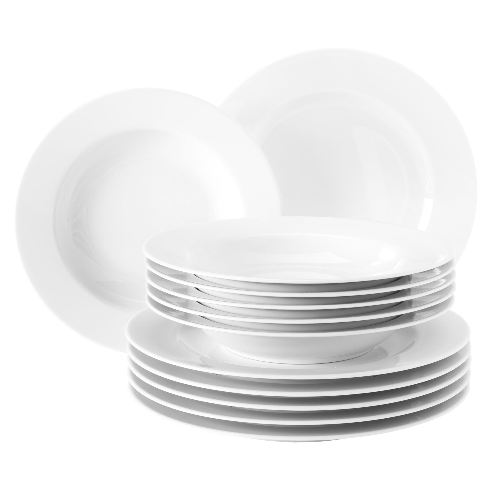 Seltmann Weiden Tafelservice Rondo Liane Wei&szlig; 12er Set 