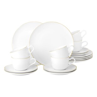 Seltmann Weiden Kaffeeservice Liberty Goldrand 18er Set 