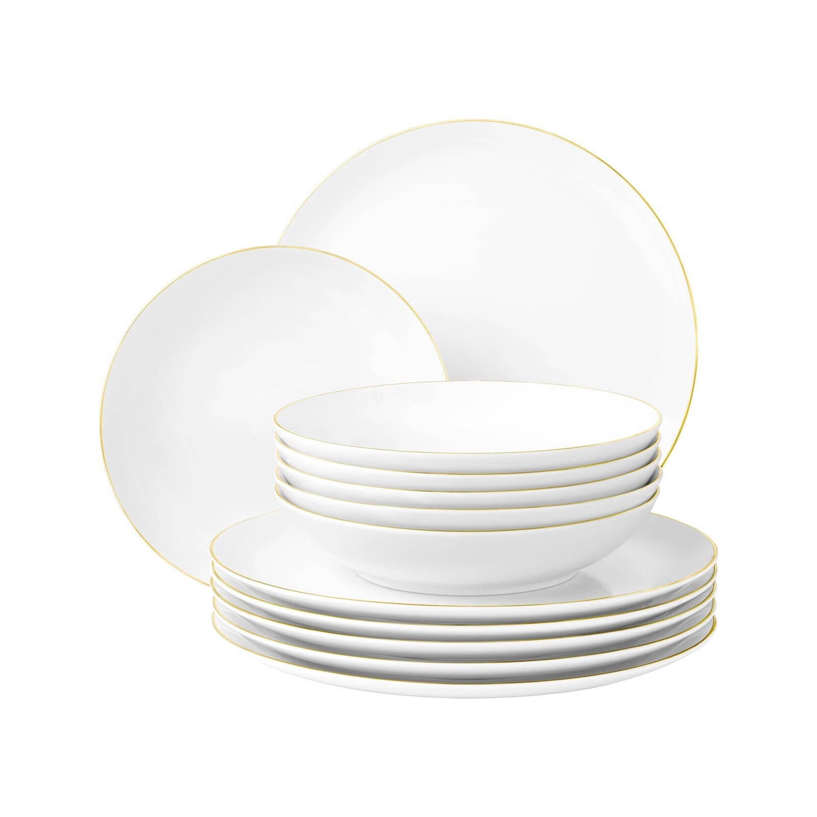 Tafelservice Liberty Goldrand 12er Set