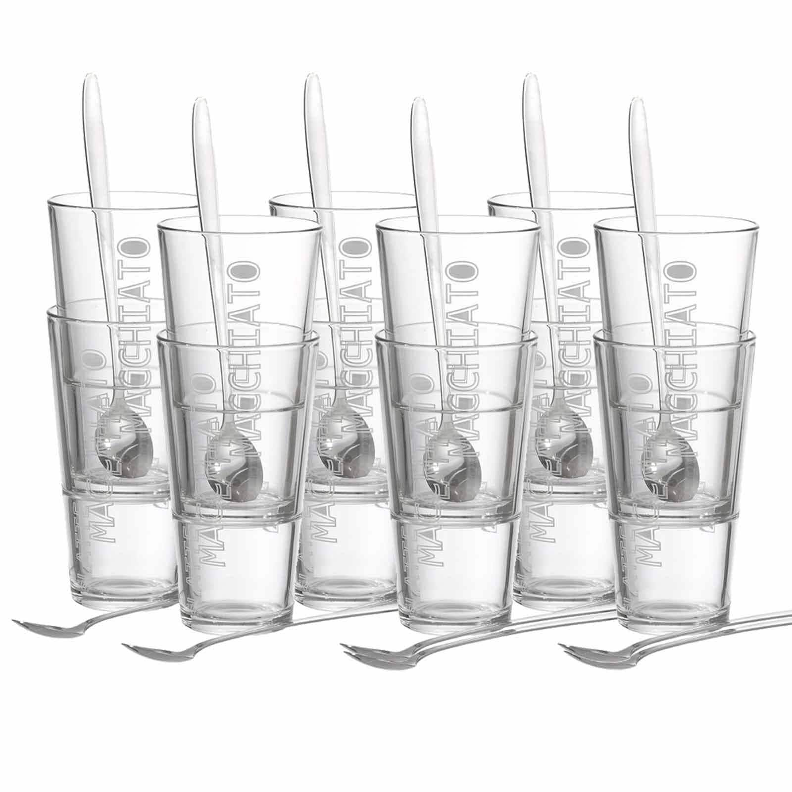 Ritzenhoff & Breker Latte Macchiato Gl&auml;ser + L&ouml;ffel Lena 350 ml 12er Set 