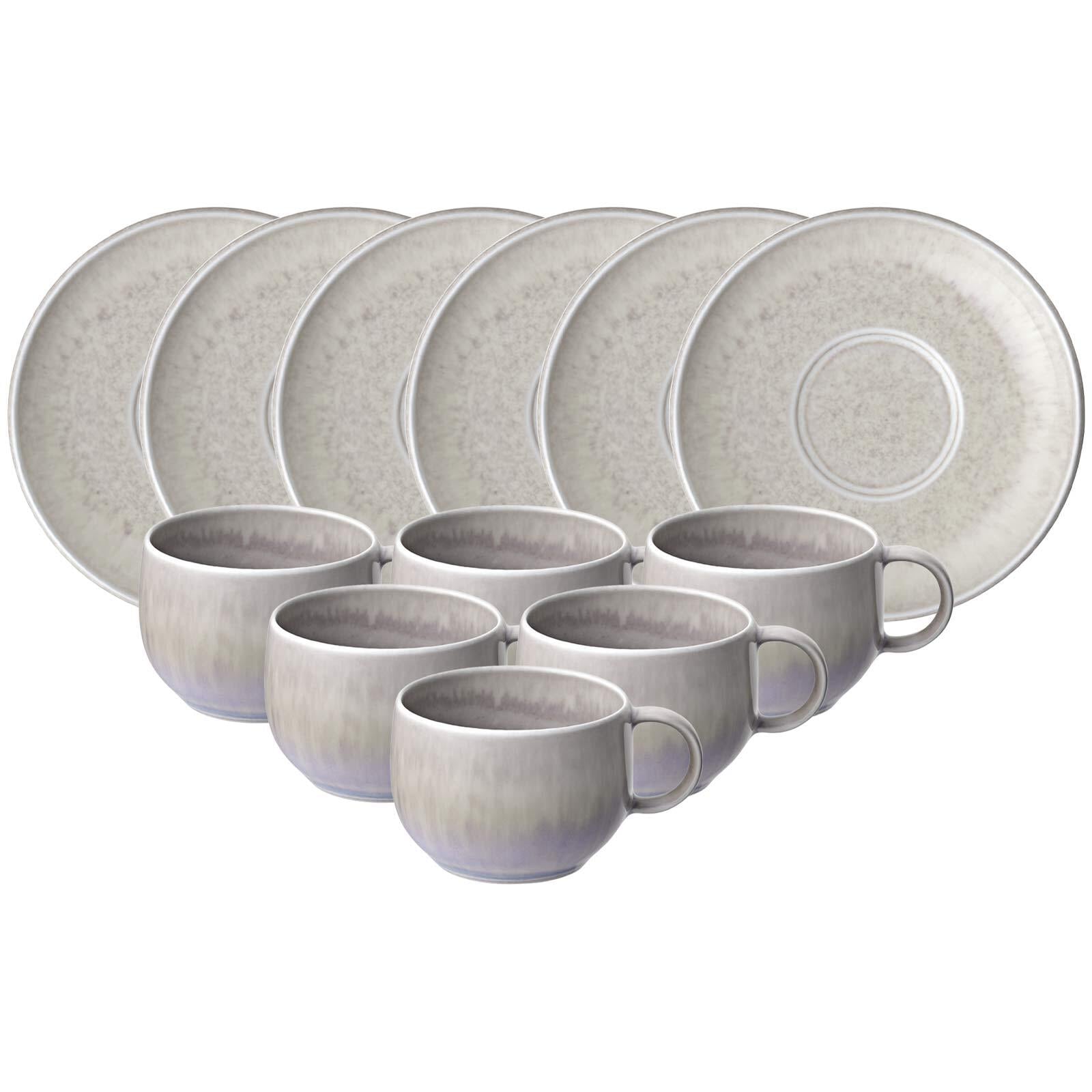 like. by Villeroy & Boch Espressotassen mit Untertassen Perlemor Sand 60 ml 6er Set 