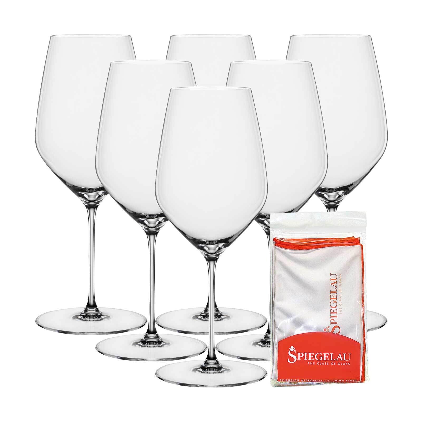 Spiegelau Bordeauxgläser + Poliertuch Hi-Lite  6er Set