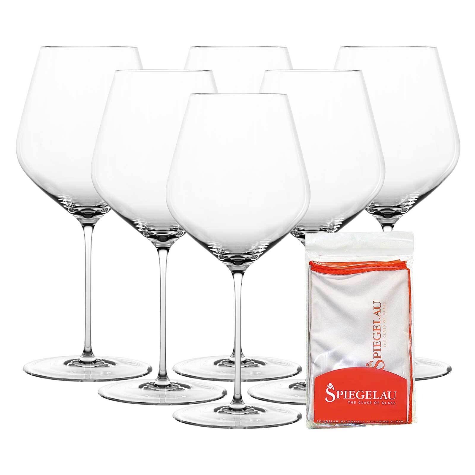 Spiegelau Burgundergläser + Poliertuch Hi-Lite  6er Set