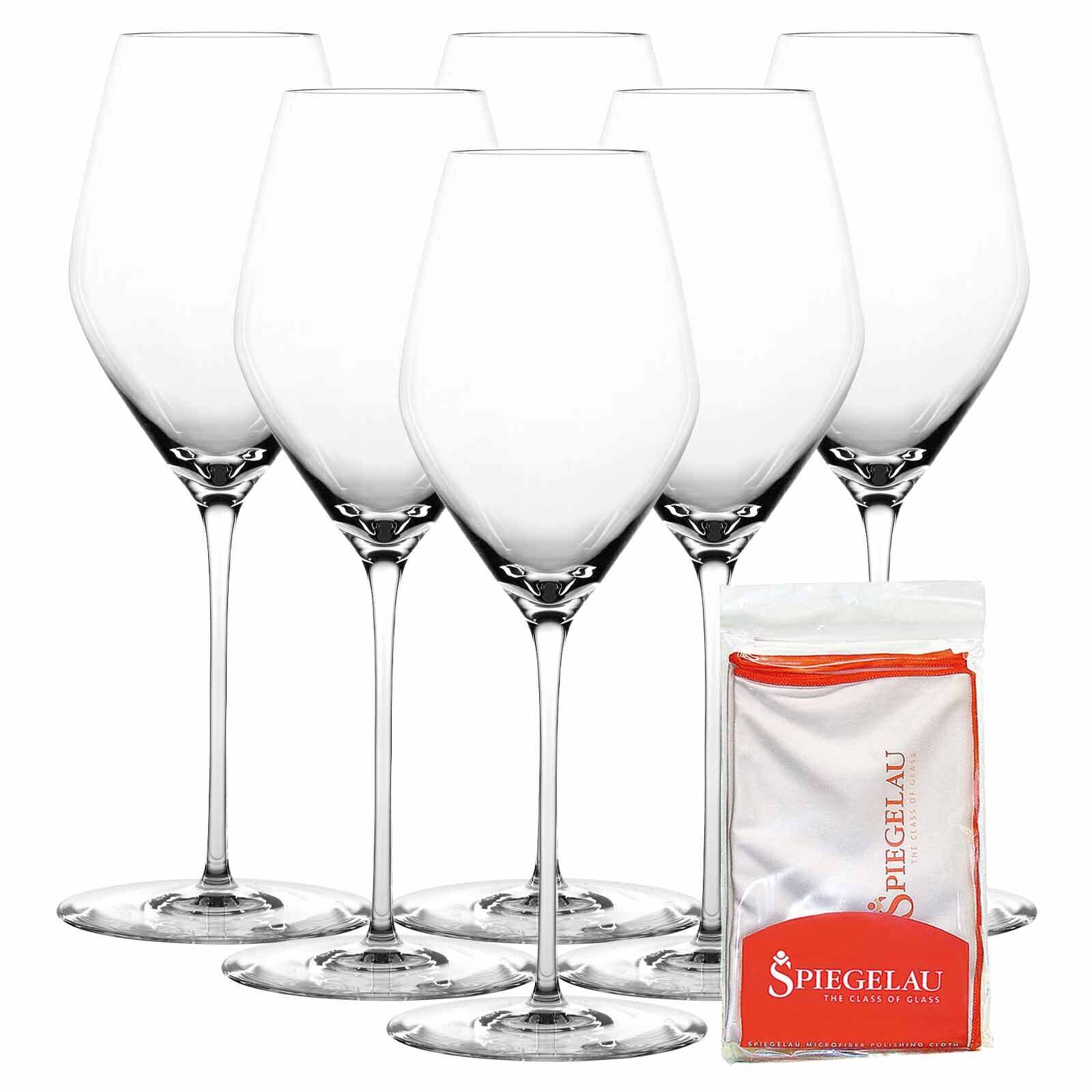 Spiegelau Champagnergläser + Poliertuch Hi-Lite 347 ml 6er Set