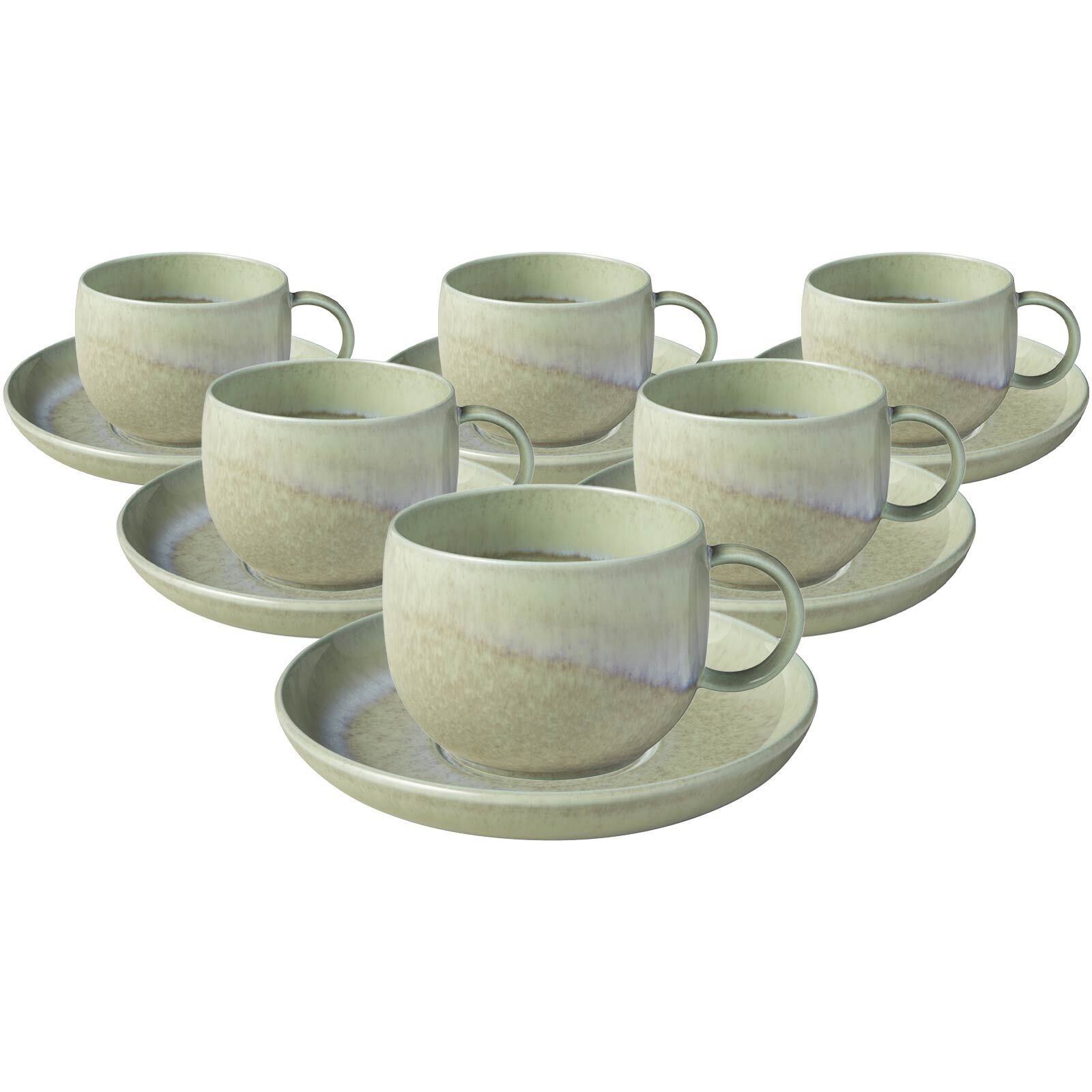 Espressotassen mit Untertassen Perlemor Alga  6er Set