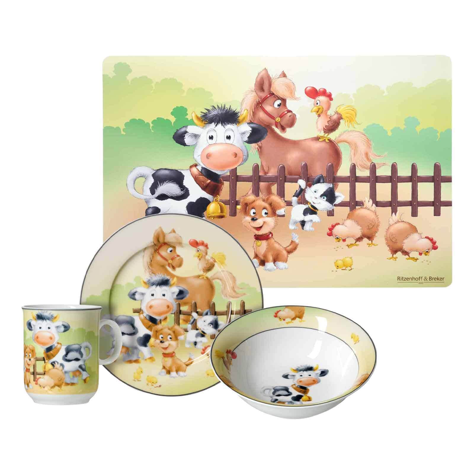 Ritzenhoff & Breker Kindergeschirr mit Platzset Hoftiere 