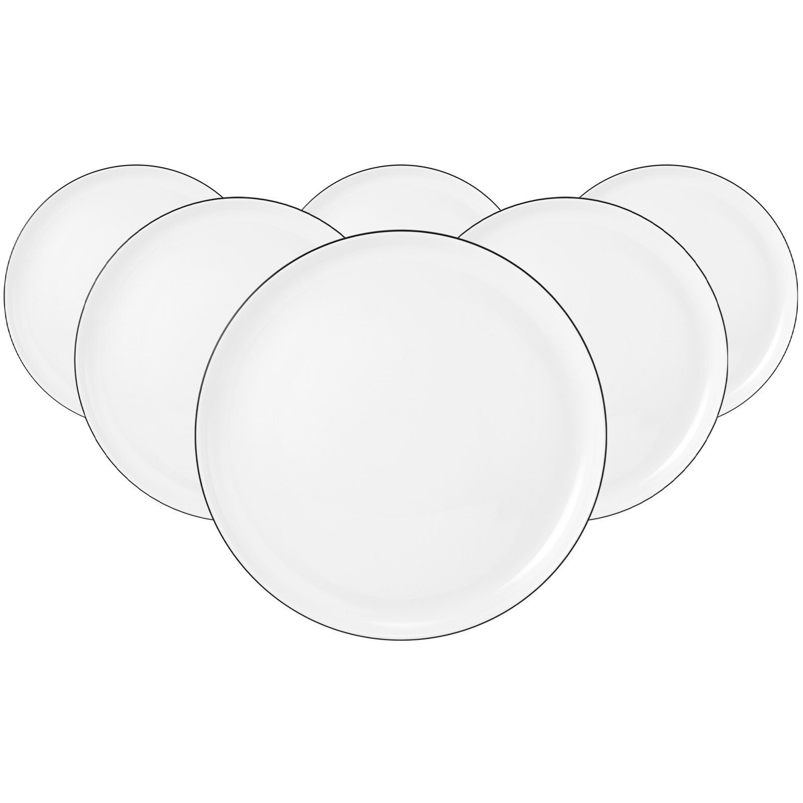 Seltmann Weiden Speiseteller Lido Black Line &oslash; 26 cm 6er Set 