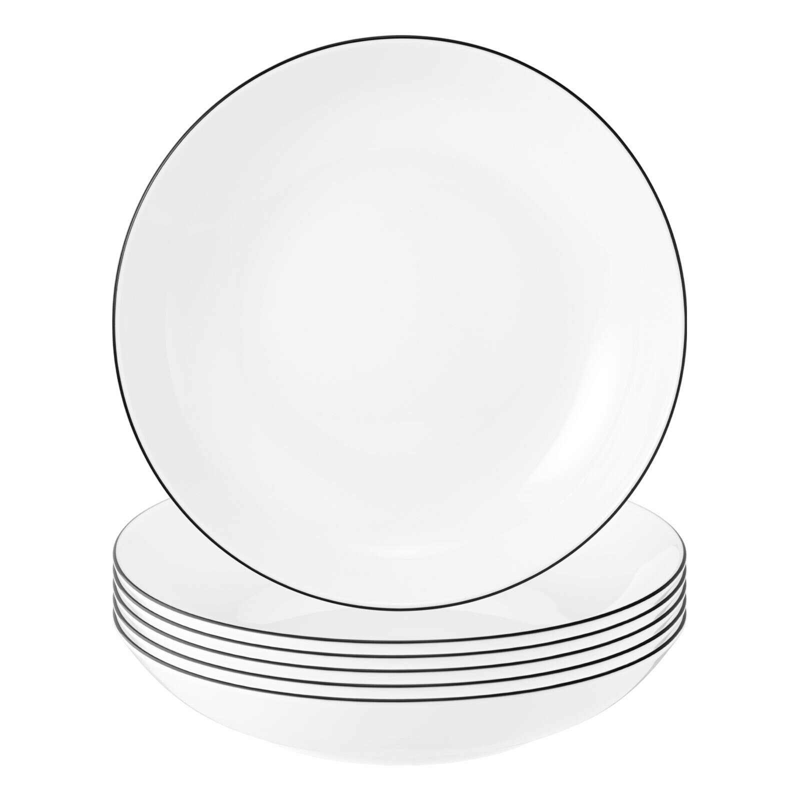 Seltmann Weiden Suppenteller rund Lido Black Line &oslash; 21 cm 6er Set 