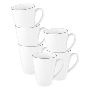 Seltmann Weiden Kaffeebecher Tambel Lido Black Line 350 ml 6er Set 