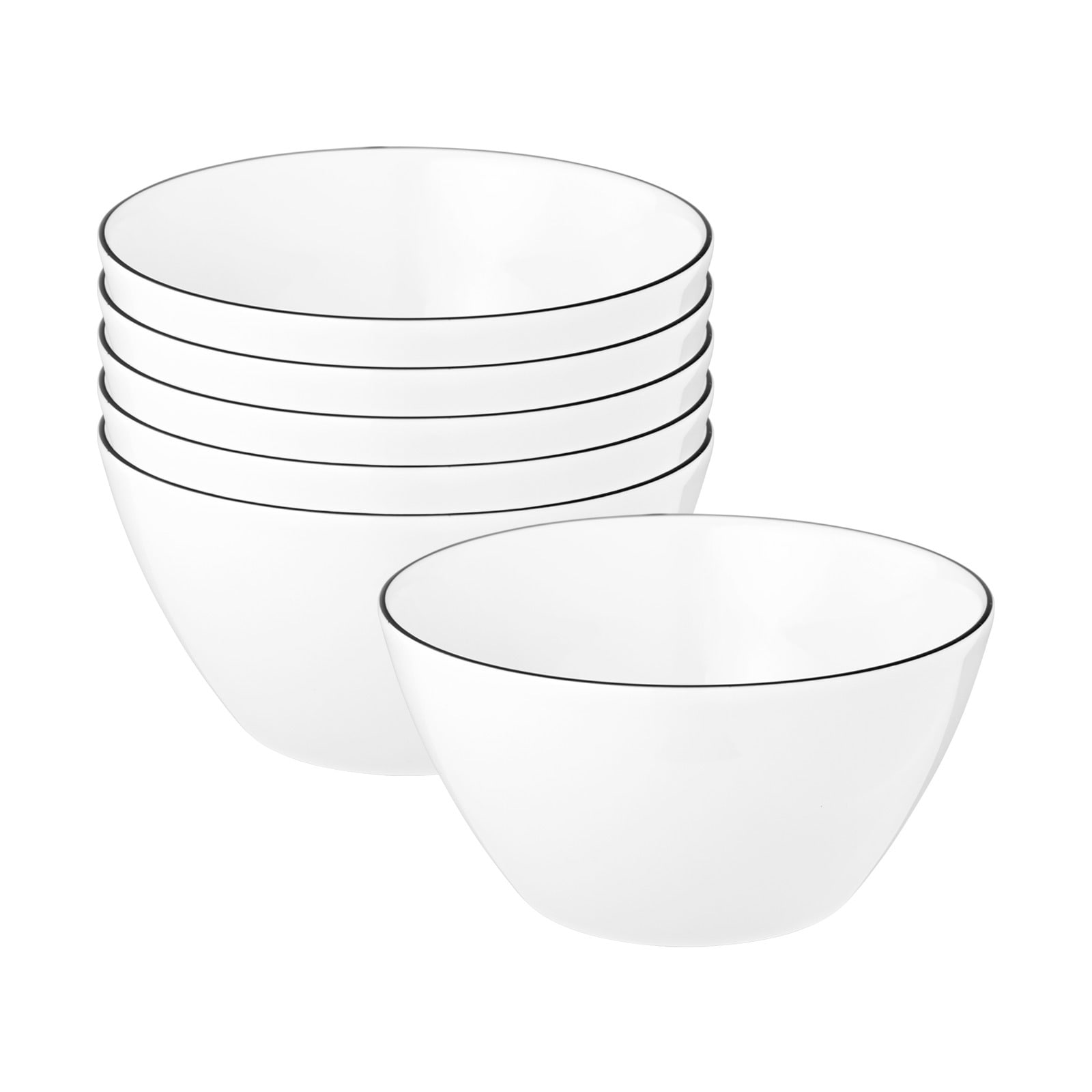 Seltmann Weiden M&uuml;slischalen Lido Black Line &oslash; 15 cm 6er Set 