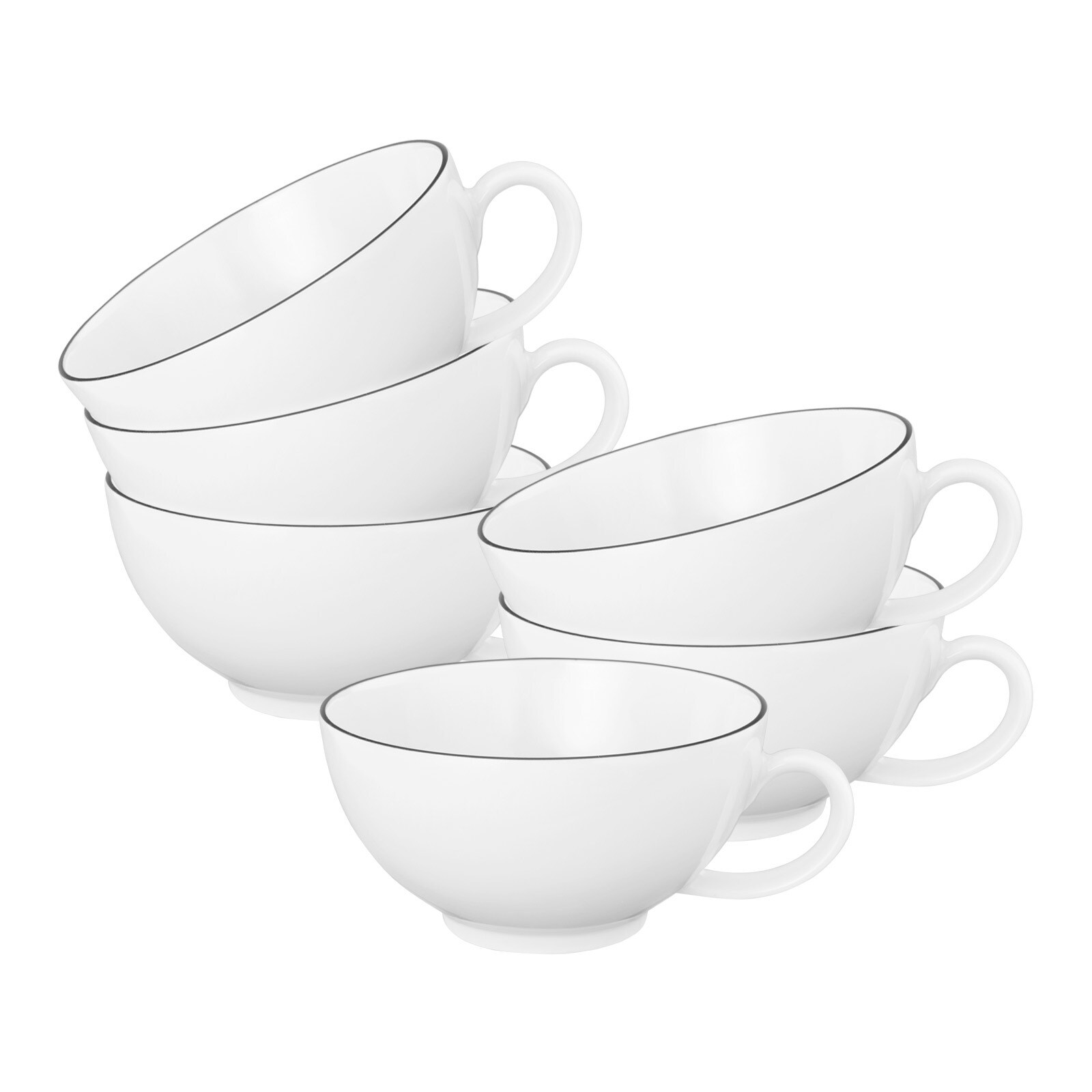 Seltmann Weiden Teetassen Lido Black Line 200 ml 6er Set 