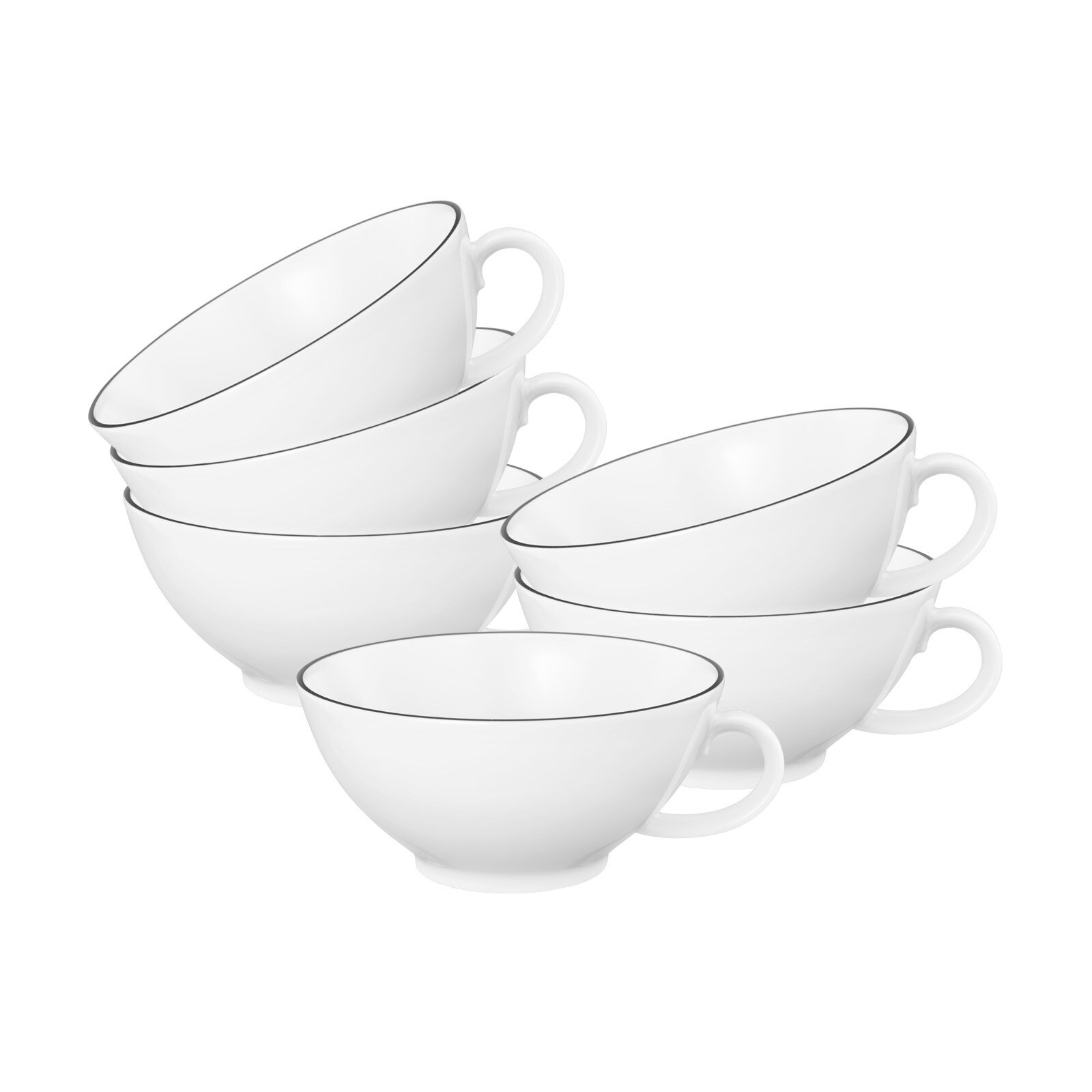 Seltmann Weiden Teetassen Lido Black Line 140 ml 6er Set 