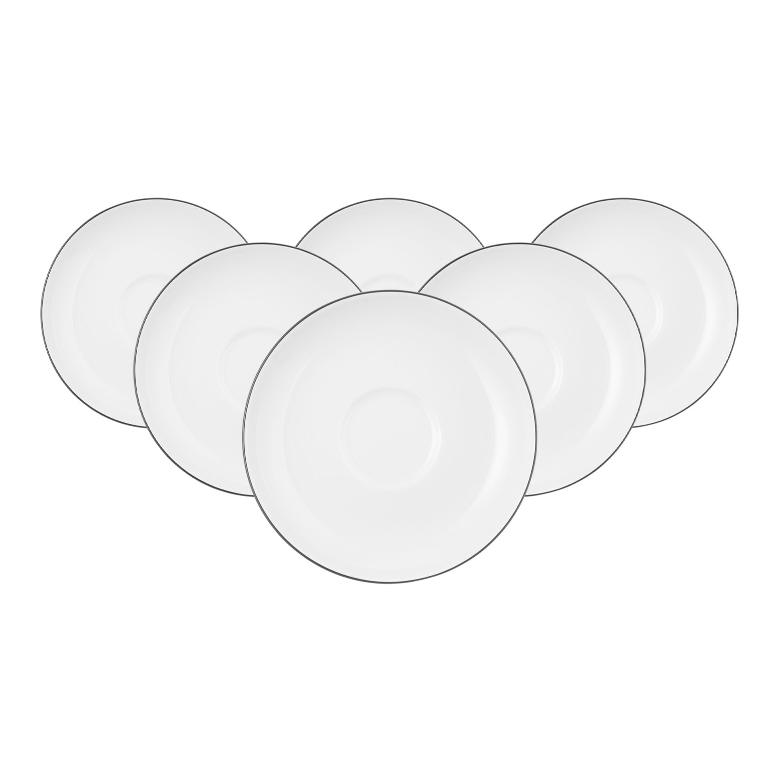 Seltmann Weiden Teeuntertassen rund Lido Black Line &oslash; 13 cm 6er Set 