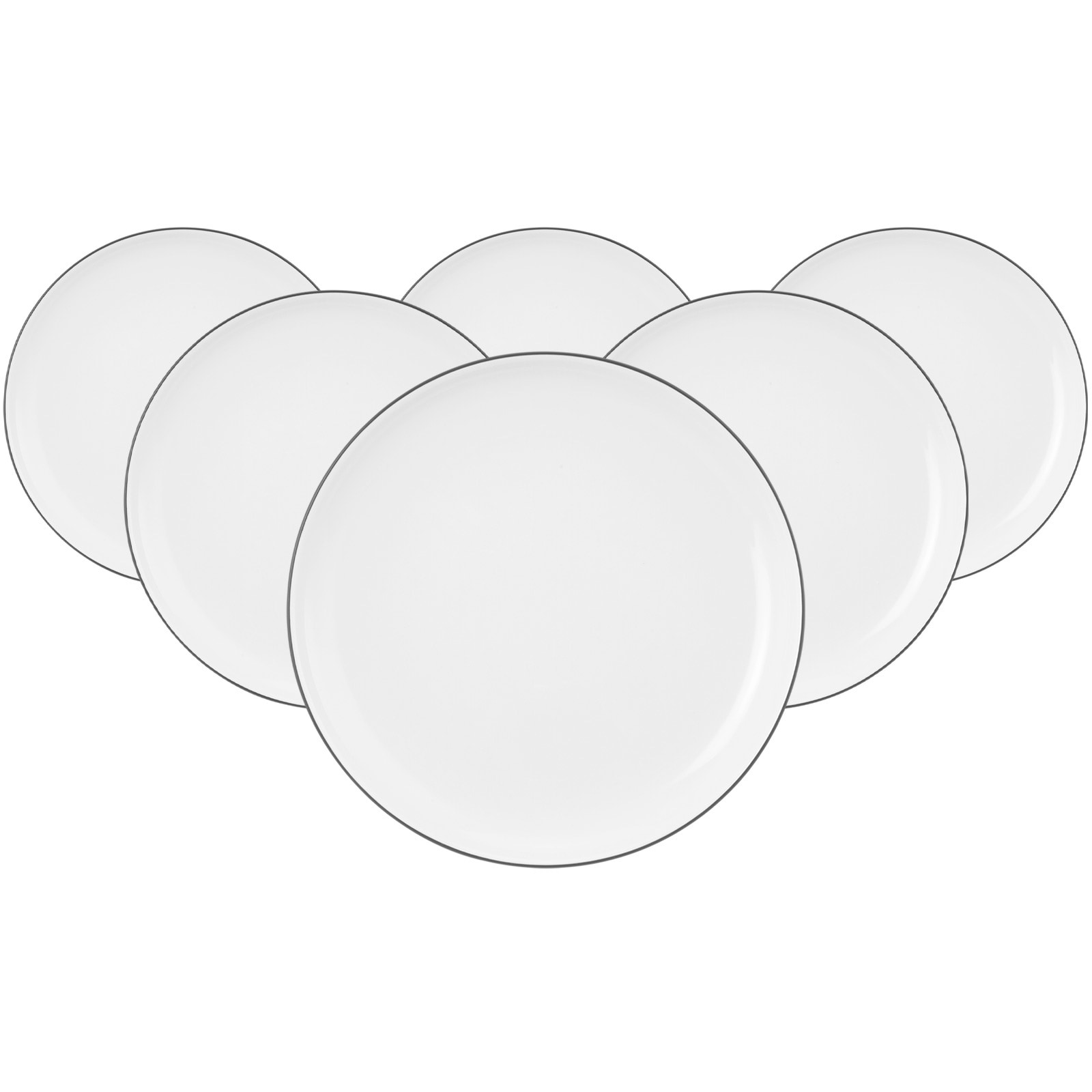 Seltmann Weiden Brotteller rund Lido Black Line &oslash; 17 cm 6er Set 