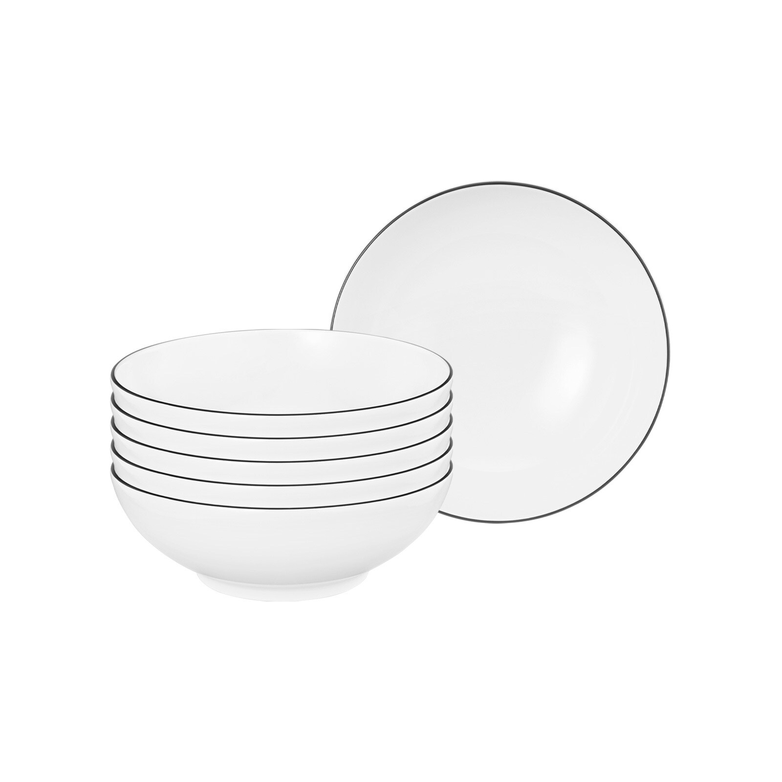 Seltmann Weiden Dessertschalen Lido Black Line &oslash; 15 cm 6er Set 