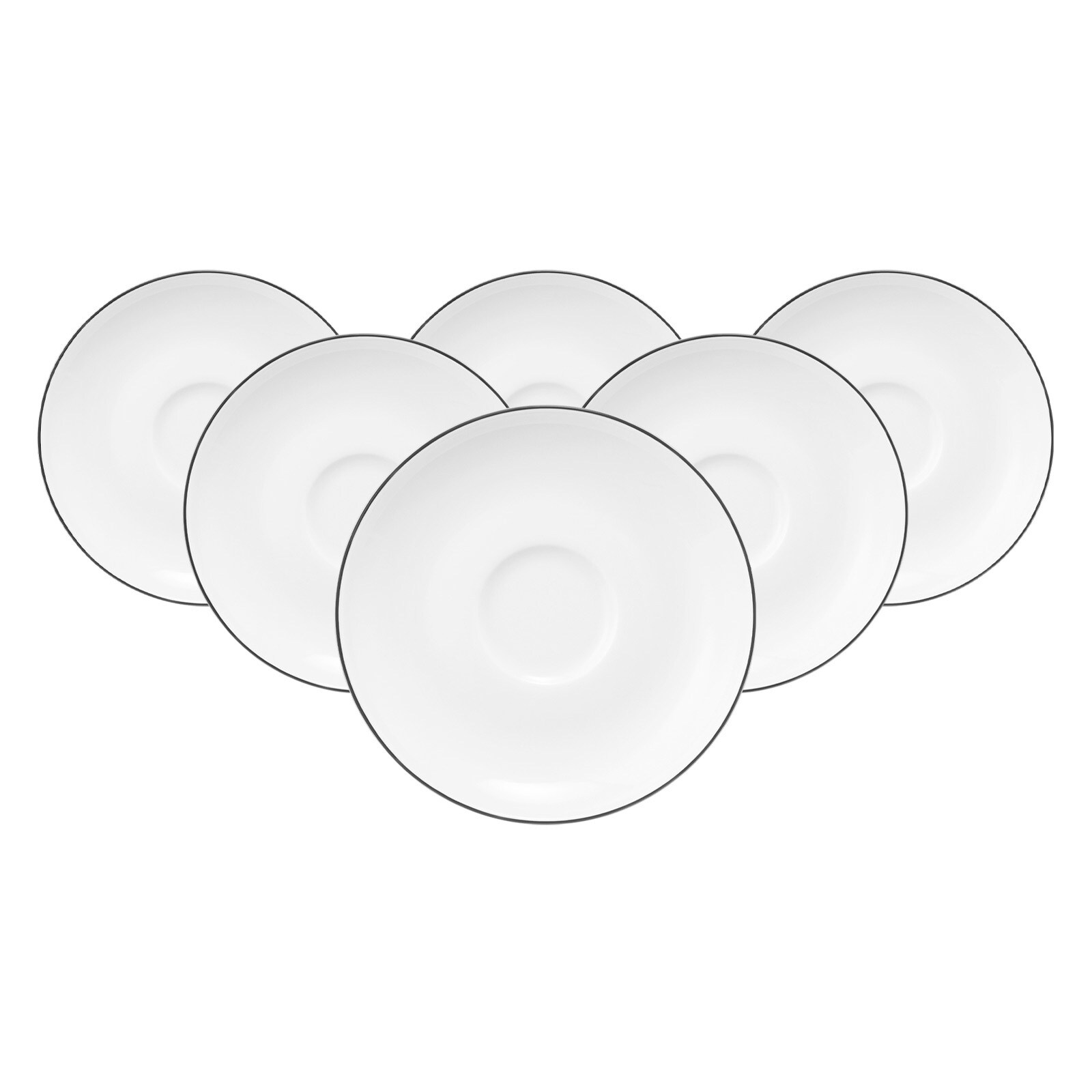 Seltmann Weiden Espressountertassen Lido Black Line &oslash; 12 cm 6er Set 