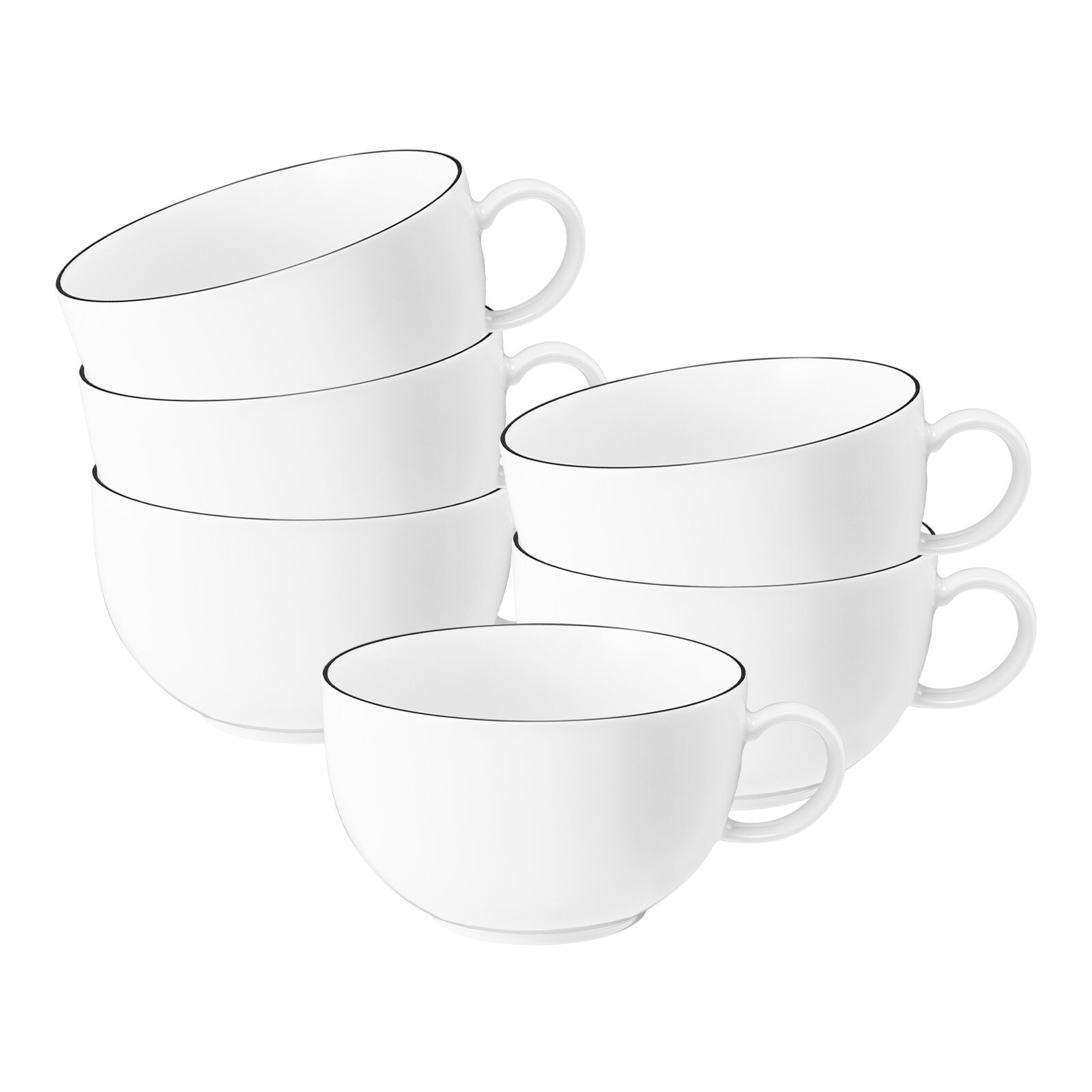 Milchkaffeetassen Lido Black Line  6er Set