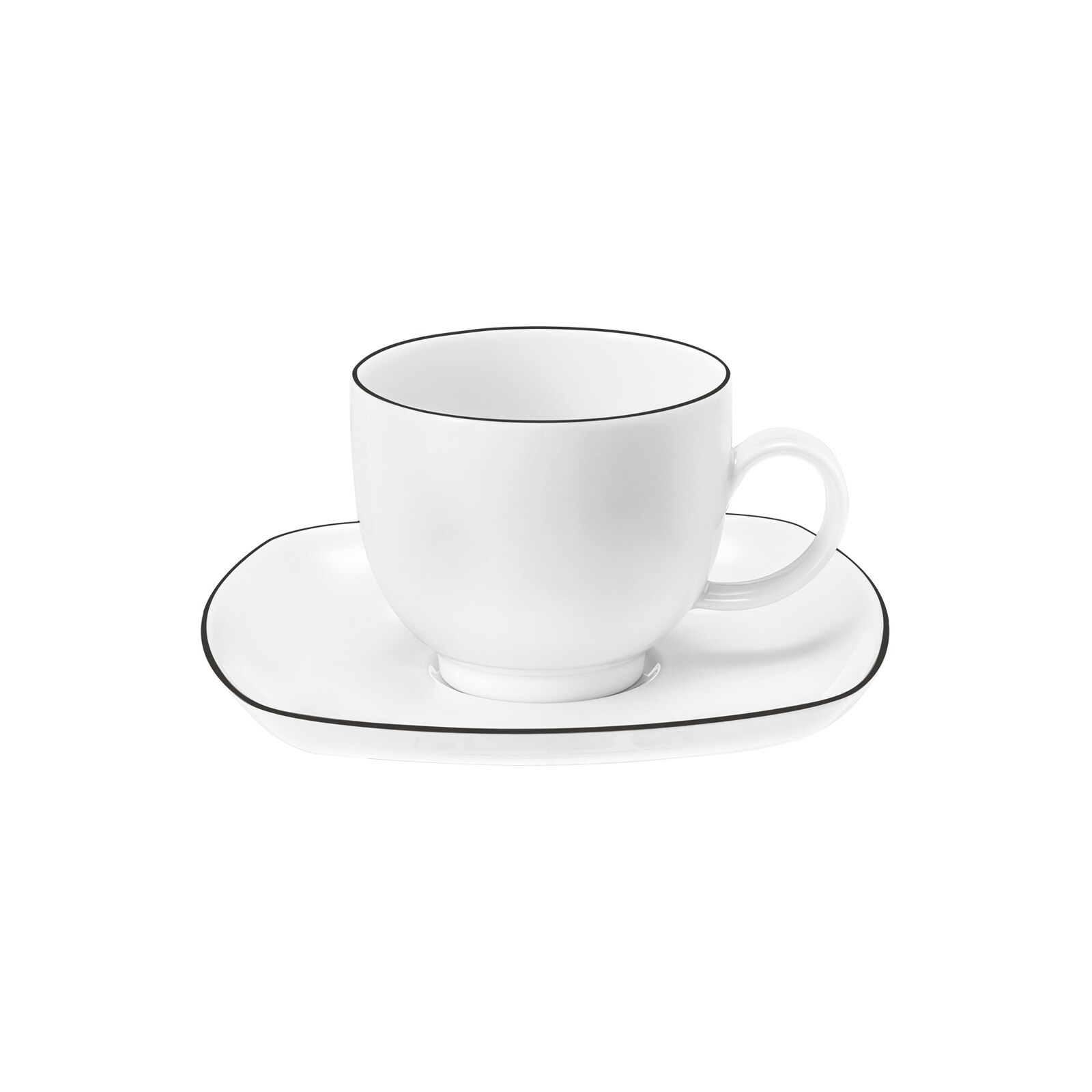 Kaffeetasse mit Untertasse Lido Black Line