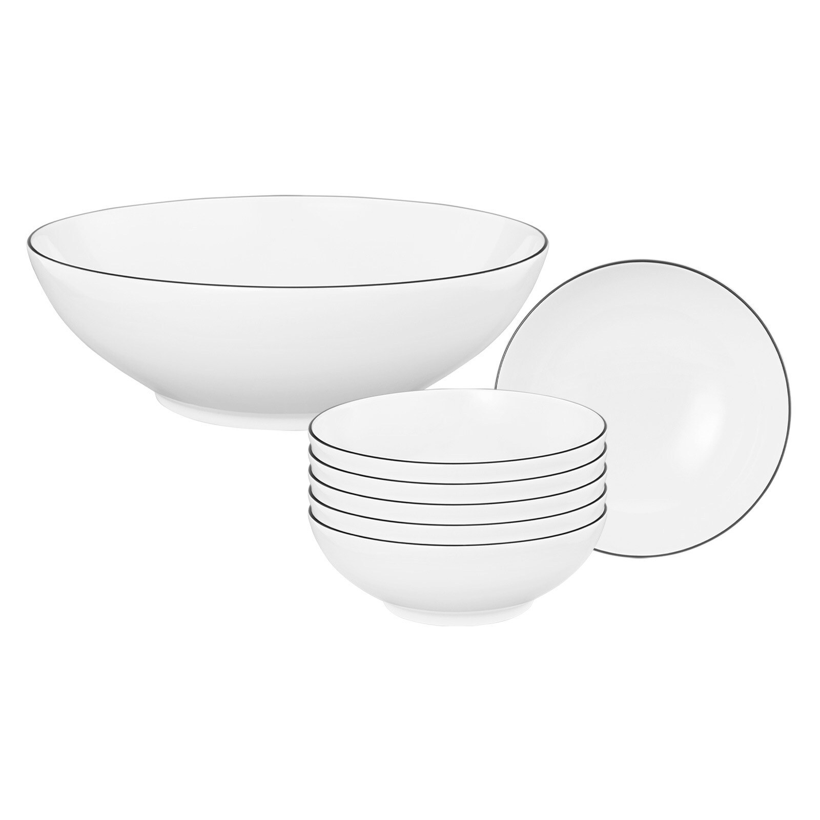 Seltmann Weiden Sch&uuml;ssel Set Lido Black Line 7er Set 