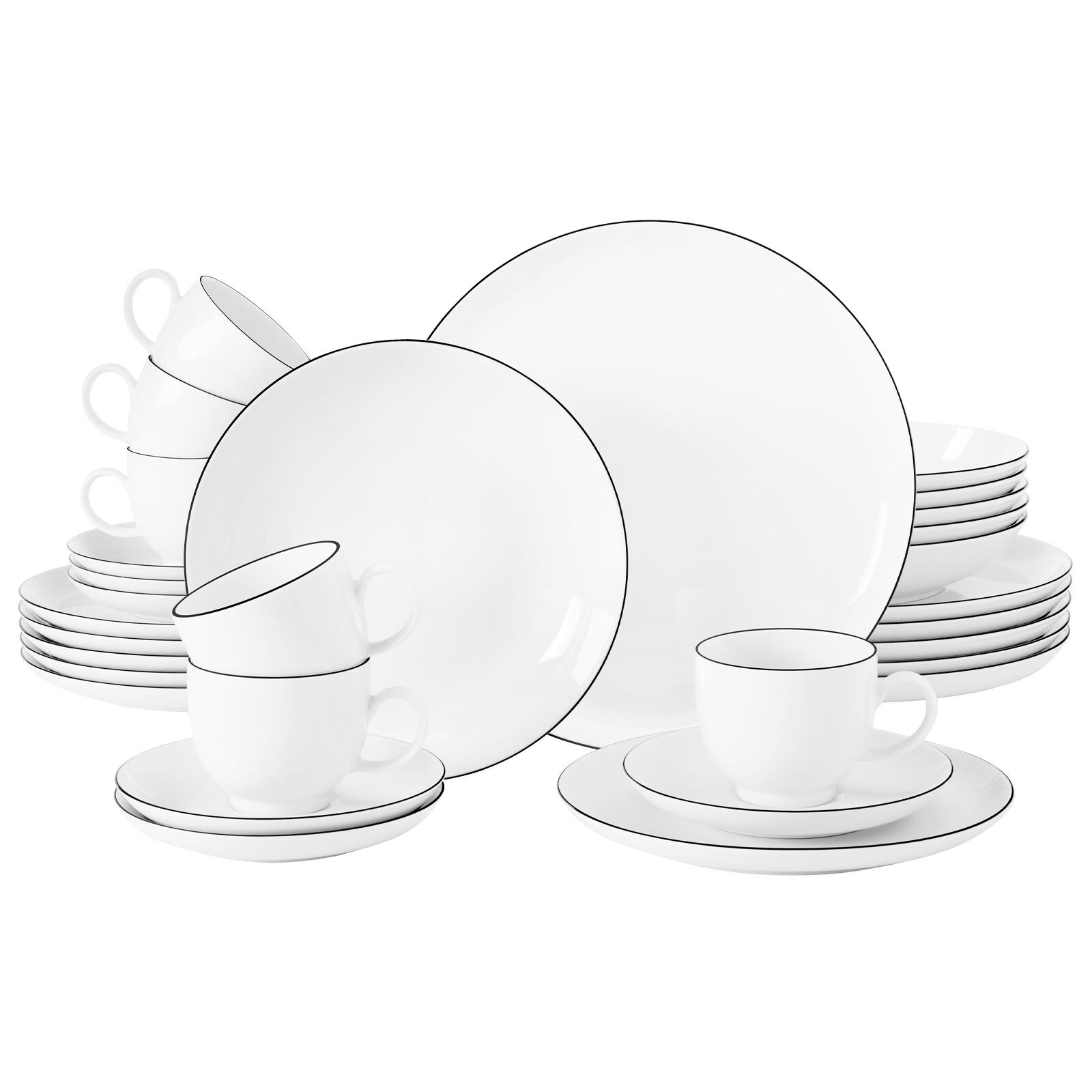 Seltmann Weiden Kombiservice Lido Black Line 30er Set 