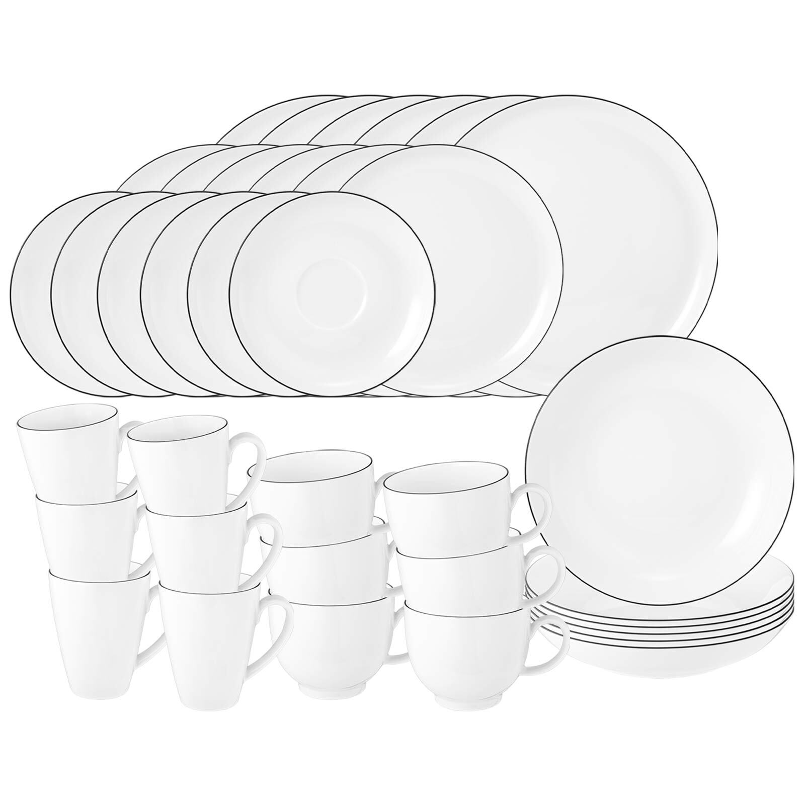 Seltmann Weiden Komplett-Service Lido Black Line 36er Set 